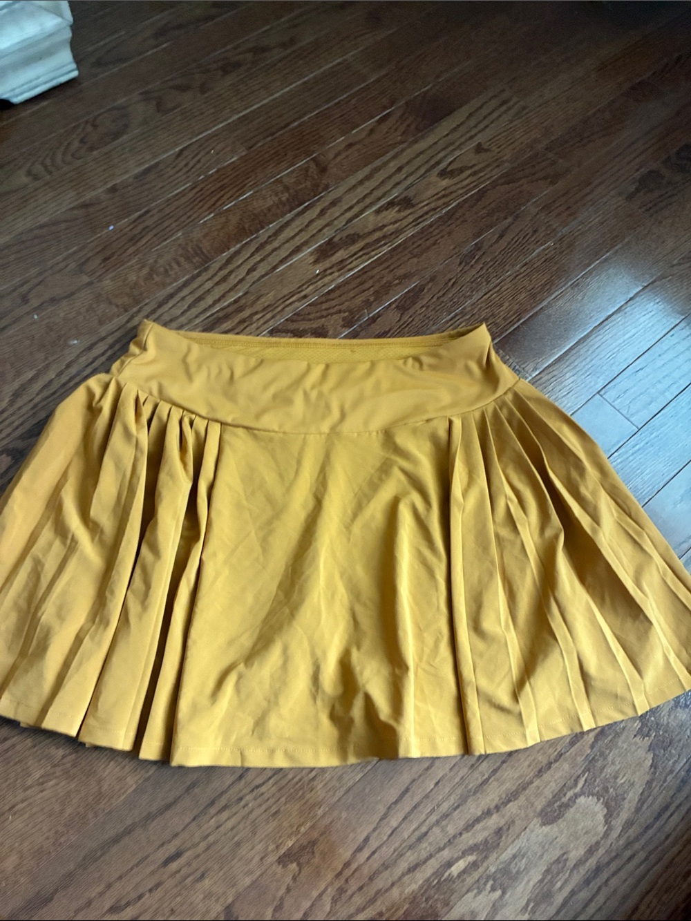 Calia Women's Mustard Tennis Pleated Skirt - Yellow